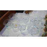 Set of eight cut glass bowls