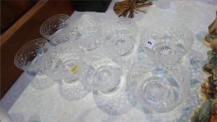 Set of eight cut glass bowls