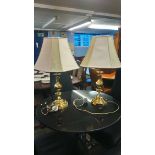 Pair of brass table lamps