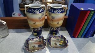 Pair of Noritake vases etc.