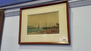 Watercolour, signed, 'Fisherman on the Sea Shore'
