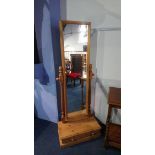 A pine cheval mirror