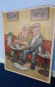 Macdobbled, oil on board, signed, dated **72, 'Two men seated in a pub'