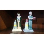Two Limited Edition 'Pottery Ladies' figures, Clarice Cliff and Charlotte Rhead