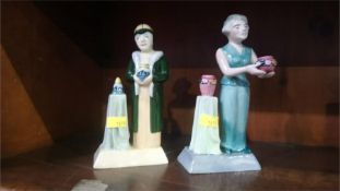 Two Limited Edition 'Pottery Ladies' figures, Clarice Cliff and Charlotte Rhead