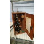 Microscope in fitted mahogany case