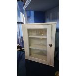 White painted corner cabinet