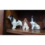 Two Royal Doulton figures of Spaniels and one other (3)