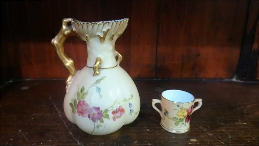 Royal Worcester vase and mini Loving cup