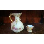 Royal Worcester vase and mini Loving cup