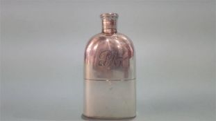 Victorian silver hip flask