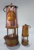 An Eccles miners lamp and a small lamp