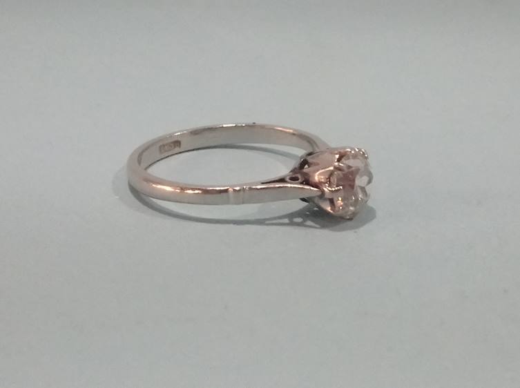 A platinum 1ct solitaire diamond ring
