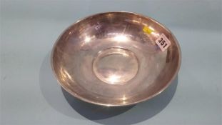 A silver bowl, makers mark rubbed, 307 grams approx.