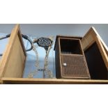 Lloyd Loom bedside cabinet and a brass stand