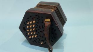A 31 key concertina, stamped 'English Make'