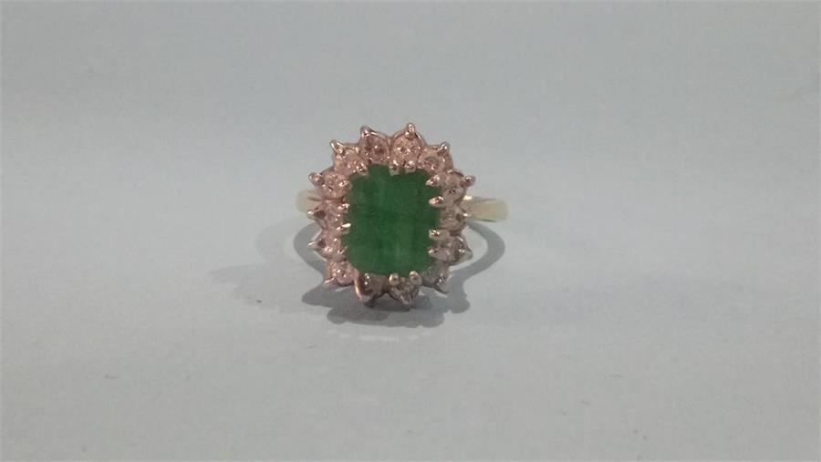 Emerald and diamond ring - Image 3 of 3