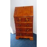 A Yew wood bureau, 51cm wide