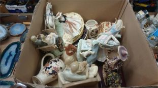 Royal Worcester figures, Masons china etc. in one box
