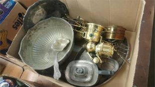 Box of assorted including a Lucas lamp