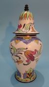 A Wardle pottery vase and cover 'Vald' pattern, the lid surmounted with a Pagoda and decorated