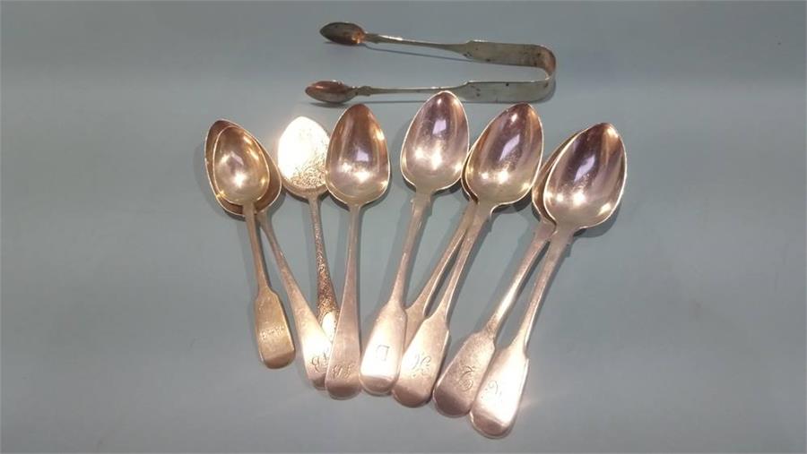 Collection of various Georgian silver spoons etc.
