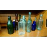 A collection of various bottles