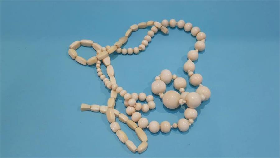 Various ivory style necklaces - Image 2 of 2