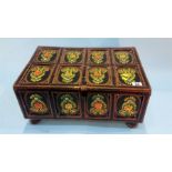 A Continental painted box, 46cm wide