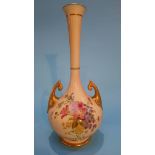 A Royal Worcester vase with gilt handles, decorated with figures, black printed mark, number 1761