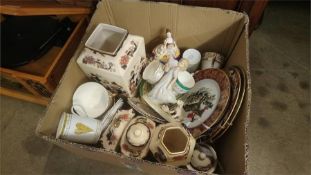 Box of assorted china, Including Masons etc.