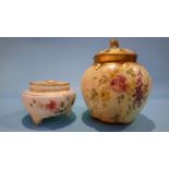 A Royal Worcester pot pourri vase and cover, puce marks, numbered 1313 and another vase and cover (