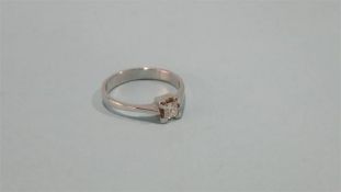 An 18ct white gold Princess cut diamond ring, approx. .25ct