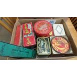 Collection of various tins