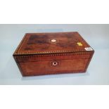 A walnut and parquetry decorated writing slope