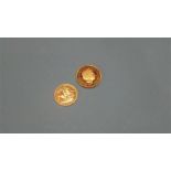 Cased proof half and full sovereigns
