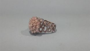 An 18ct white gold nineteen stone diamond cluster ring