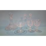 A Waterford ships decanter and five pieces of Waterford glass