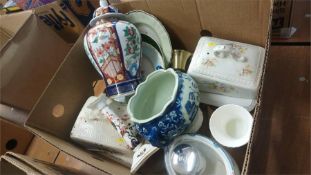 Box of assorted China including Coalport, Royal Worcester etc.
