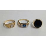 Three 9ct dress rings