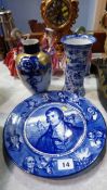 Royal Doulton series ware plate, Burleigh vase etc.