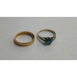 9ct gold ring and one other, stamped 9ct