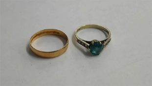 9ct gold ring and one other, stamped 9ct