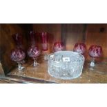 Quality of cut glass dishes and various glasses