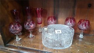 Quality of cut glass dishes and various glasses