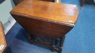 Oak barley twist gateleg table