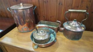 Copper kettles, pot etc.
