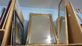 Large gilt mirror and two others