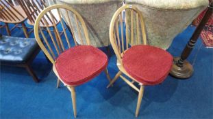 Pair of Ercol stick back chairs