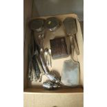 Assorted silver including enamelled brush etc.